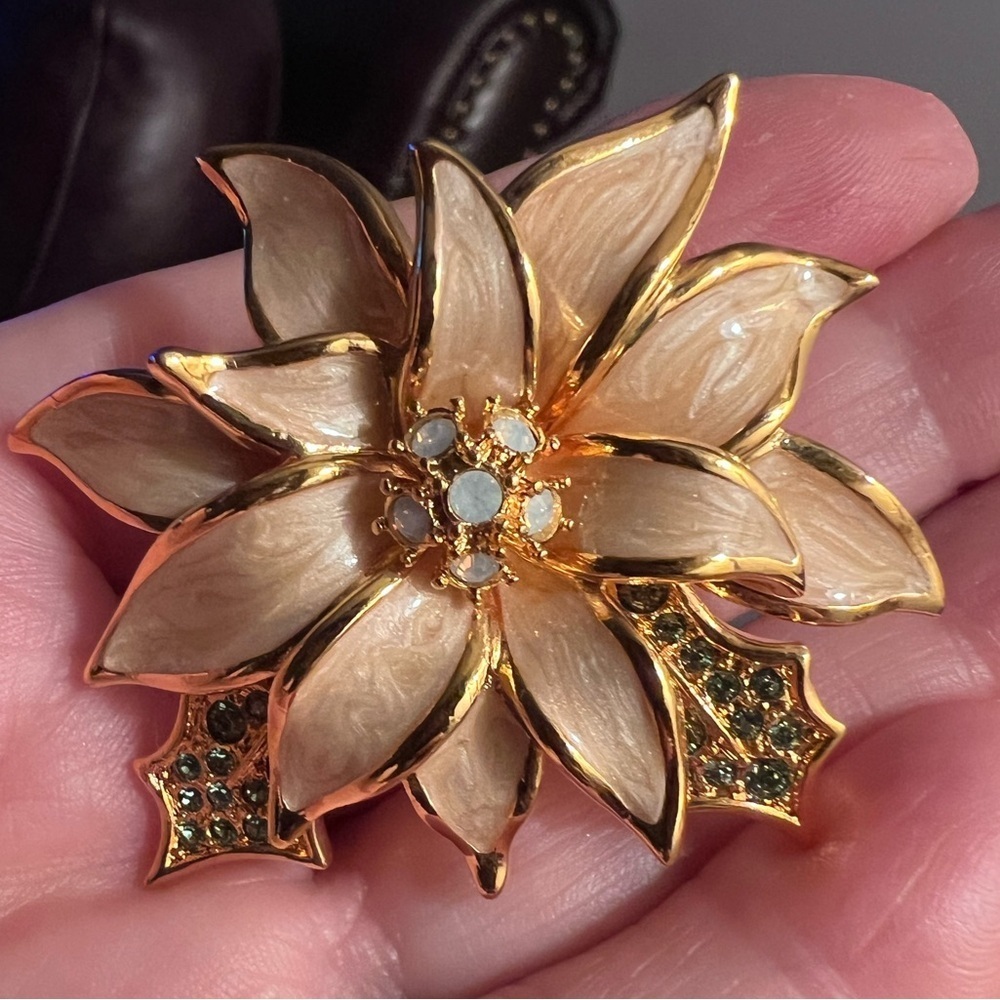 Nolan Miller Christmas poinsettia Brooch